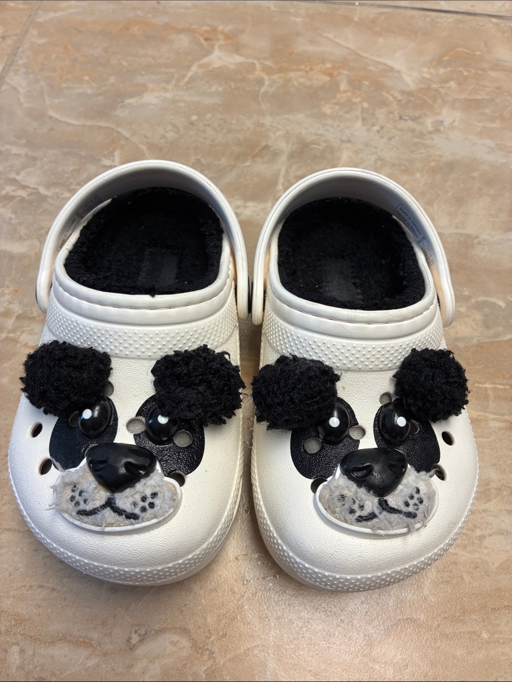 Toddler size 7 CROCS Clogs White Panda Shoes